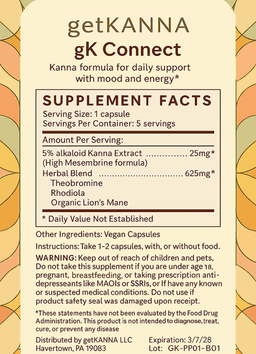 getKANNA Kanna Supplement Pouch Back Label