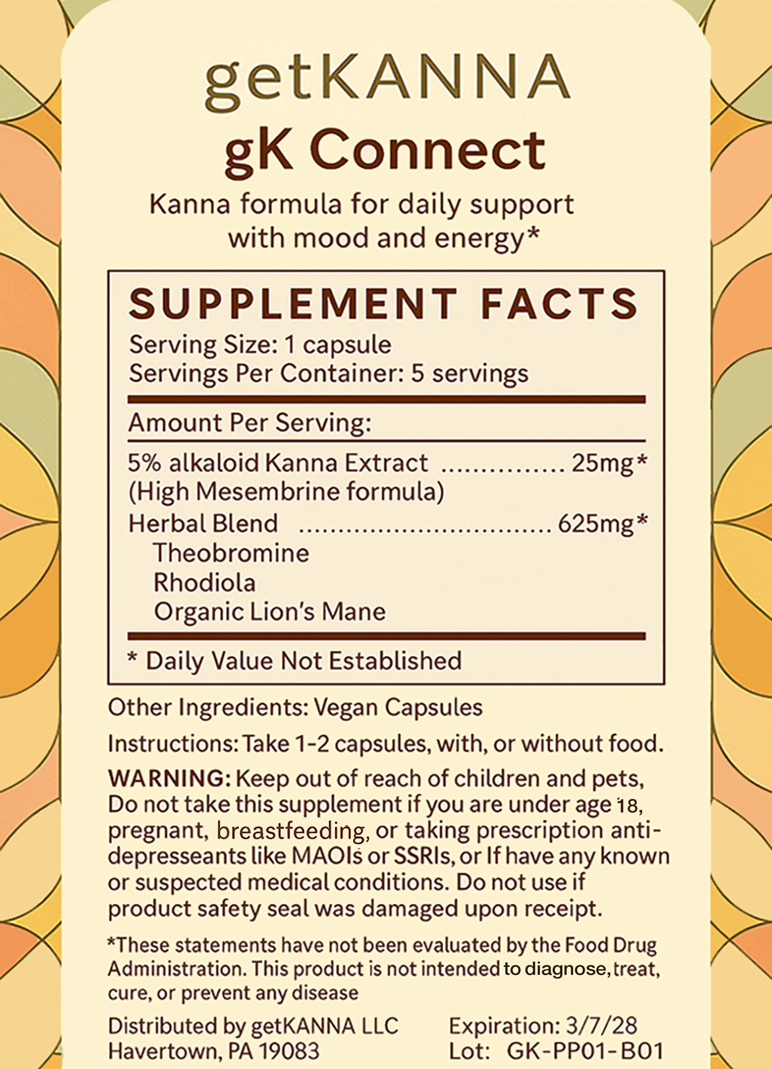 getKANNA Kanna Supplement Pouch Back Label